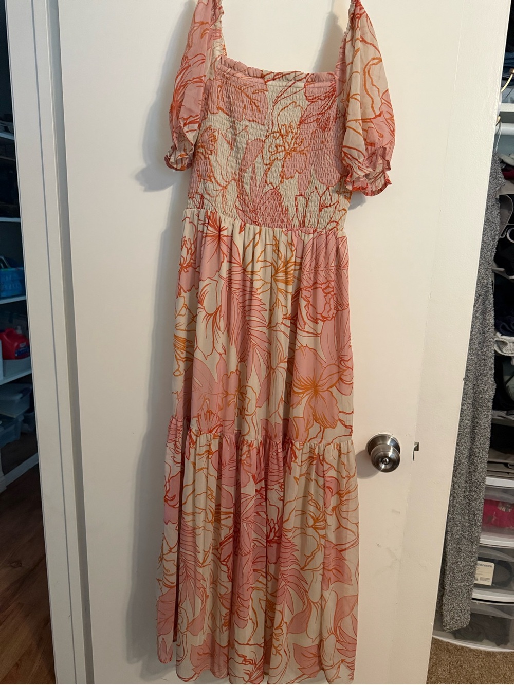 Patrons of Peace Pink and Orange Floral Maxi Dress